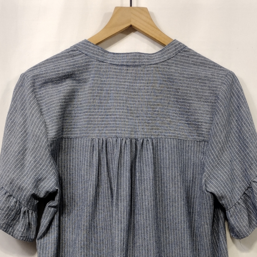 Entro Embroidered Floral Stripped Dress Women's M Blue Pink Boho Retro 90s Y2K - Picture 6 of 8